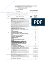 Automobile Engineering Course Plan