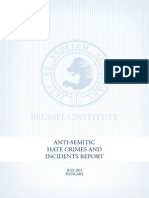Brussels Institute: Anti Semitic Hate Crimes and Incidents Report