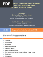 Download Market potential for solar water pumping system and cost benefit analysis of Diesel vs Solar pump - Research Thesis Presentation by Kevin Kovadia SN247221683 doc pdf