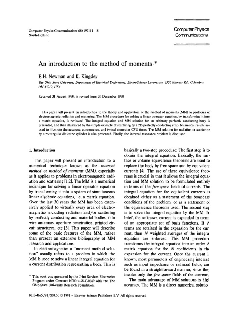 An Introduction To The Method of Moments - Newman | PDF | Boundary ...