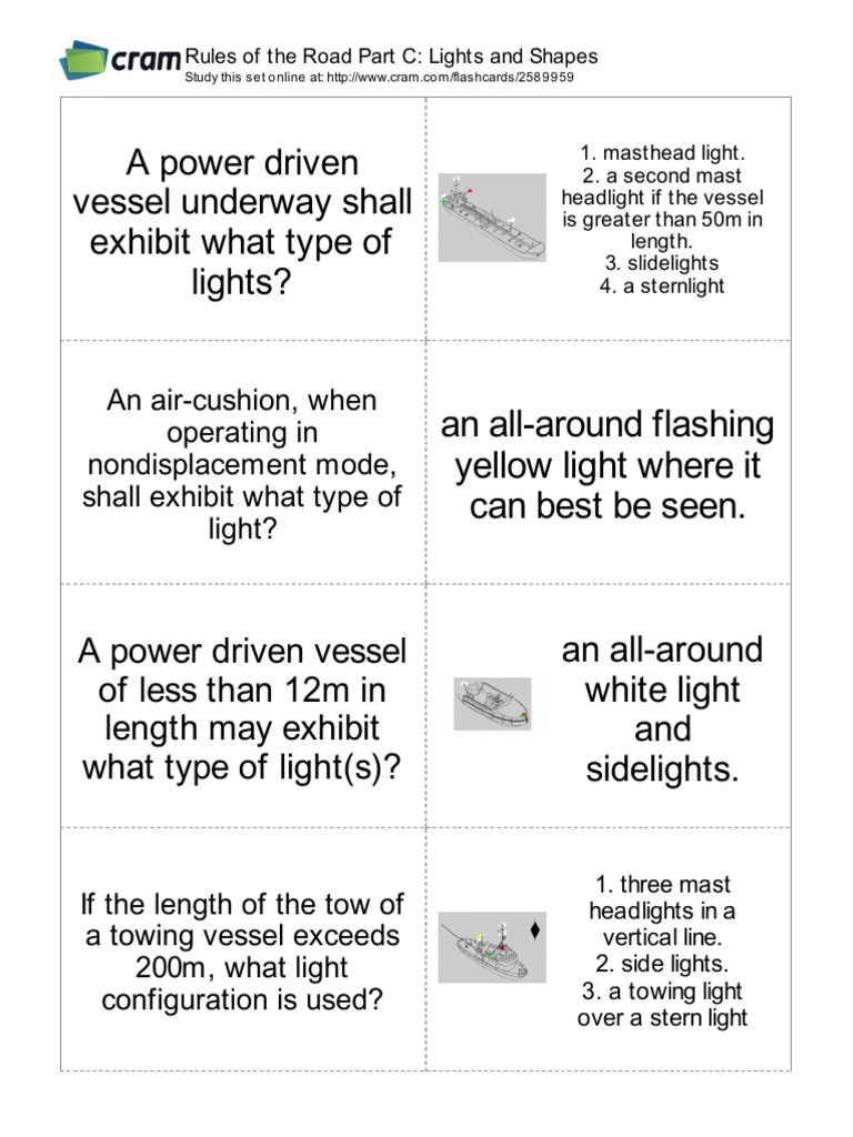A Power Driven Vessel Underway Shall Exhibit What Type of Lights? PDF