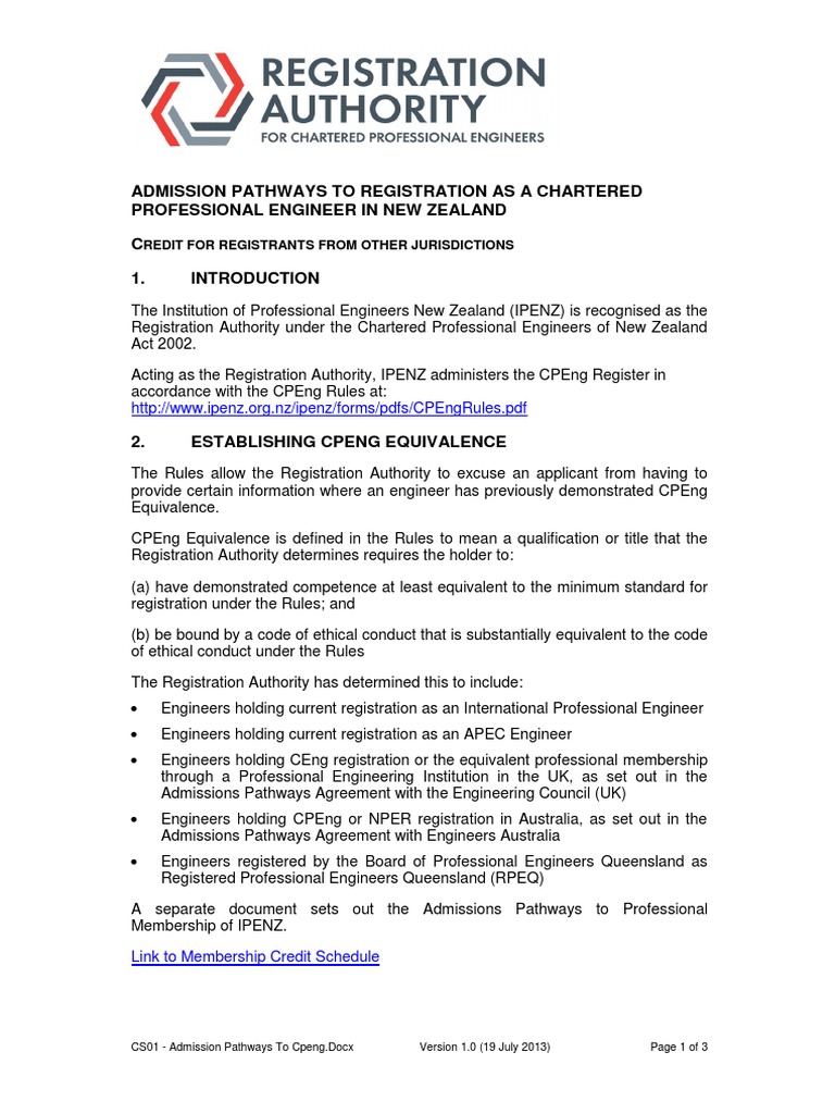 CPEng Registration Pathways in NZ | PDF | Engineer | Science And Technology