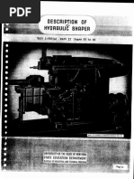 Shaper Work: Section 02 Description of The Hydraulic Shaper