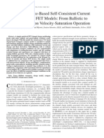 Virtual-Source-Based Self-Consistent Current and Charge FET Models: From Ballistic To Drift-Diffusion Velocity-Saturation Operation