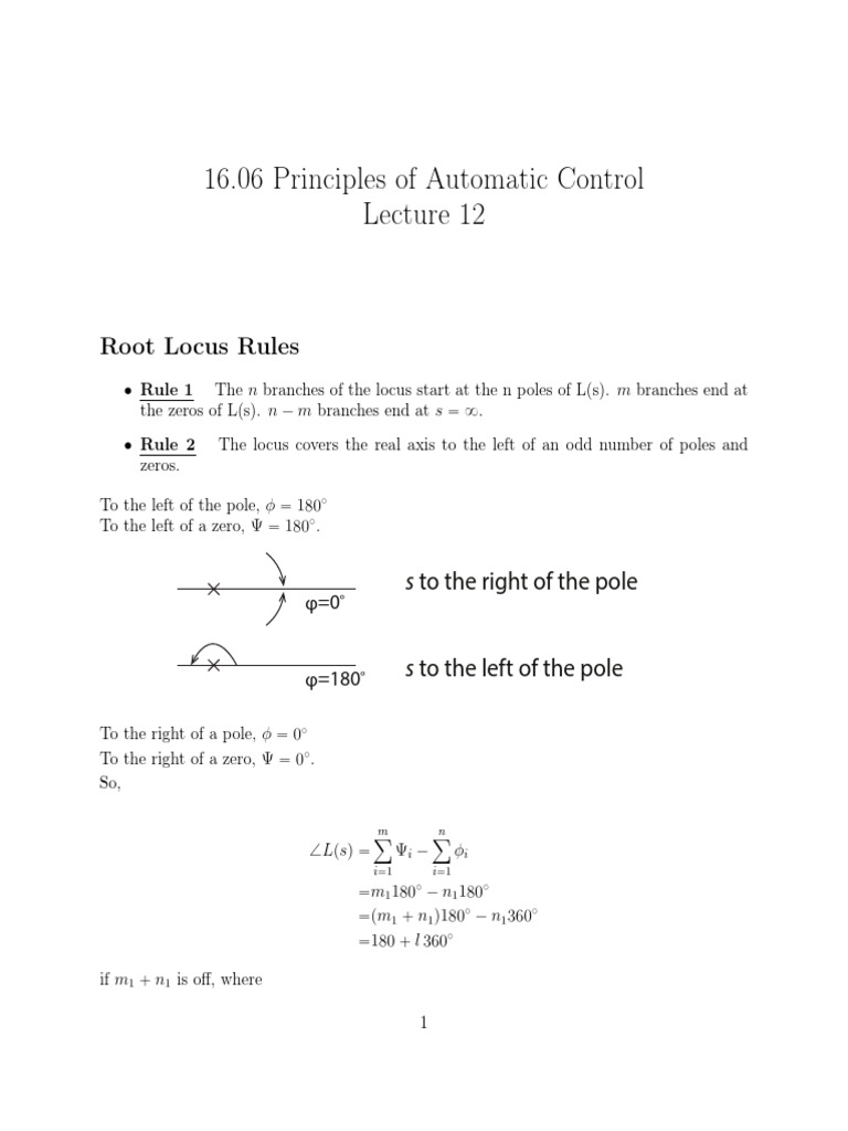 Root Locus Rules in Control Systems | PDF | Mathematical Problem ...