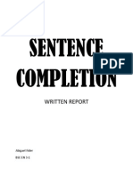 Sentence Completion: Written Report