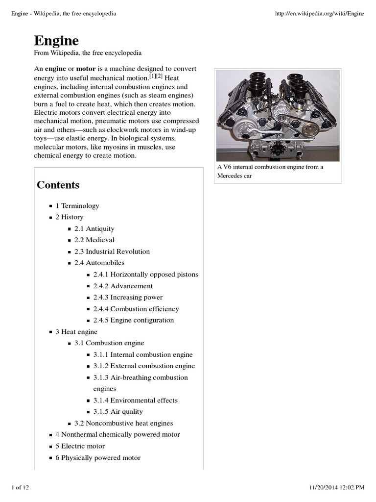Engine - Wikipedia, The Free Encyclopedia | PDF | Engines | Internal ...