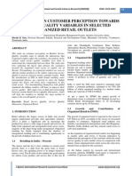 An Analysis On Customer Perception Towards Service Quality Variables in Selected Organized Retail Outlets