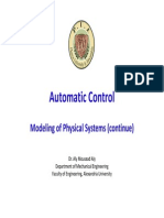 Automatic Control: Modeling of Physical Systems (Continue)