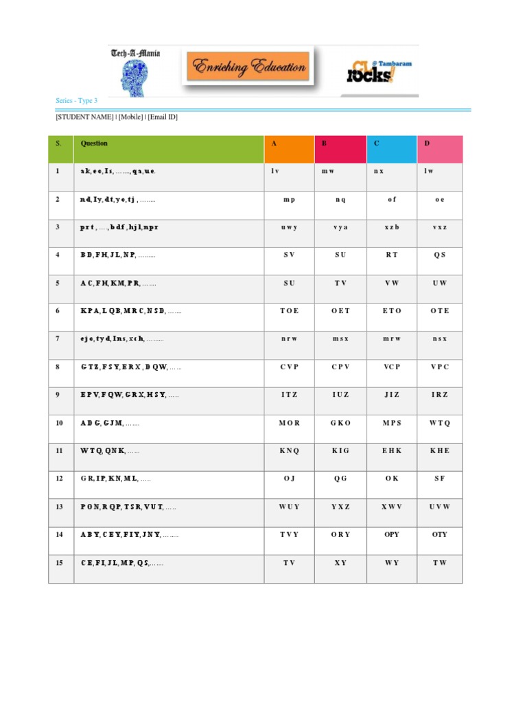 Series Type 3 | PDF | Science & Mathematics
