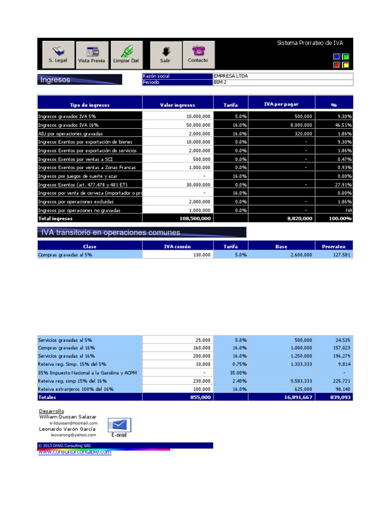 Formato Prorrateo Iva Payments Taxes