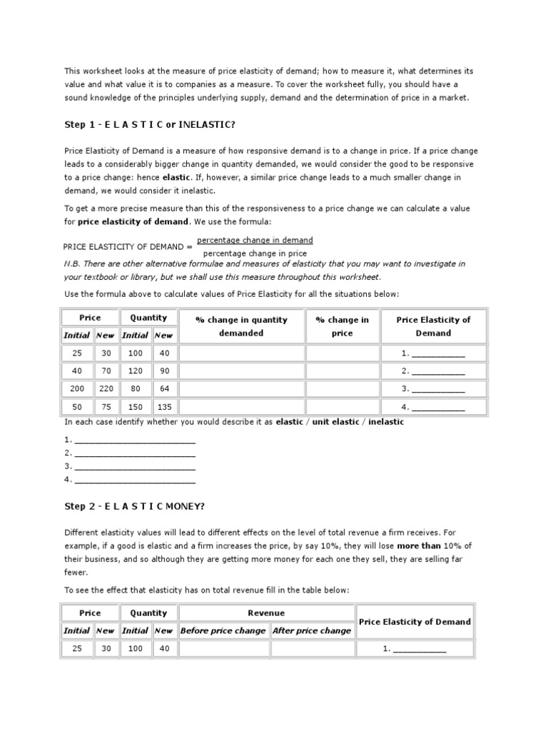 Understanding Price Elasticity of Demand | PDF | Price Elasticity Of ...