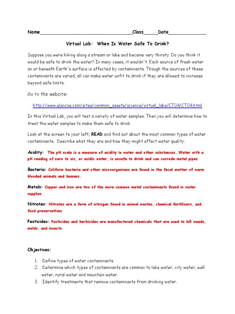 Virtual Lab Water Quality 1 Ph Environmental Technology