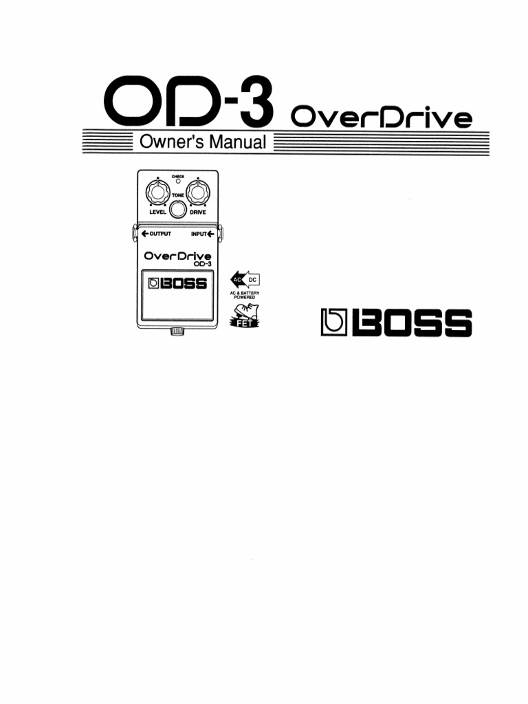 Manual Do Boss OD-3 | PDF