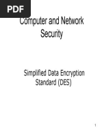 Computer and Network Security: Simplified Data Encryption Standard (DES)