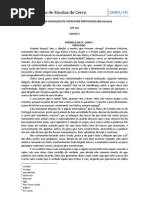 TESTE DE AVALIAÇÃO DE LITERATURA PORTUGUESA  