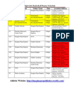 Master Schedule Junior High Girls 2014