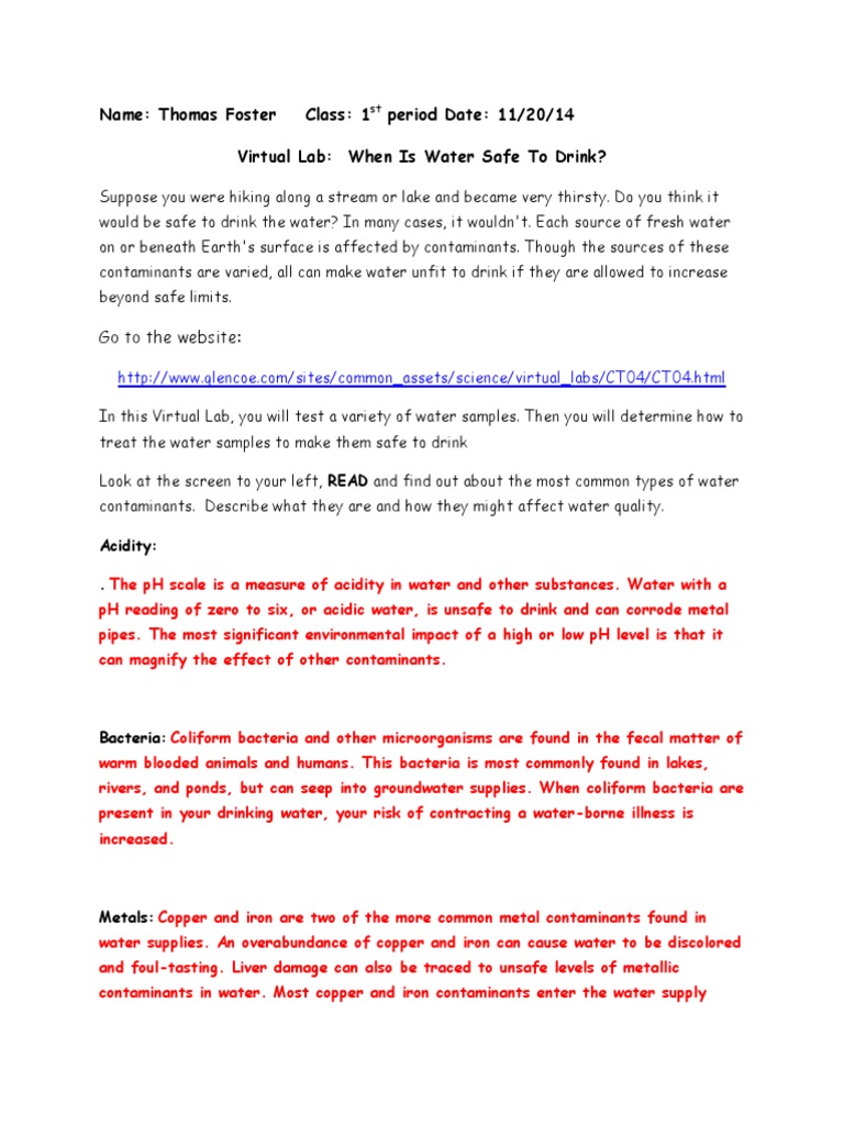 Virtual Lab-Water Quality | PDF | Surface Runoff | Groundwater