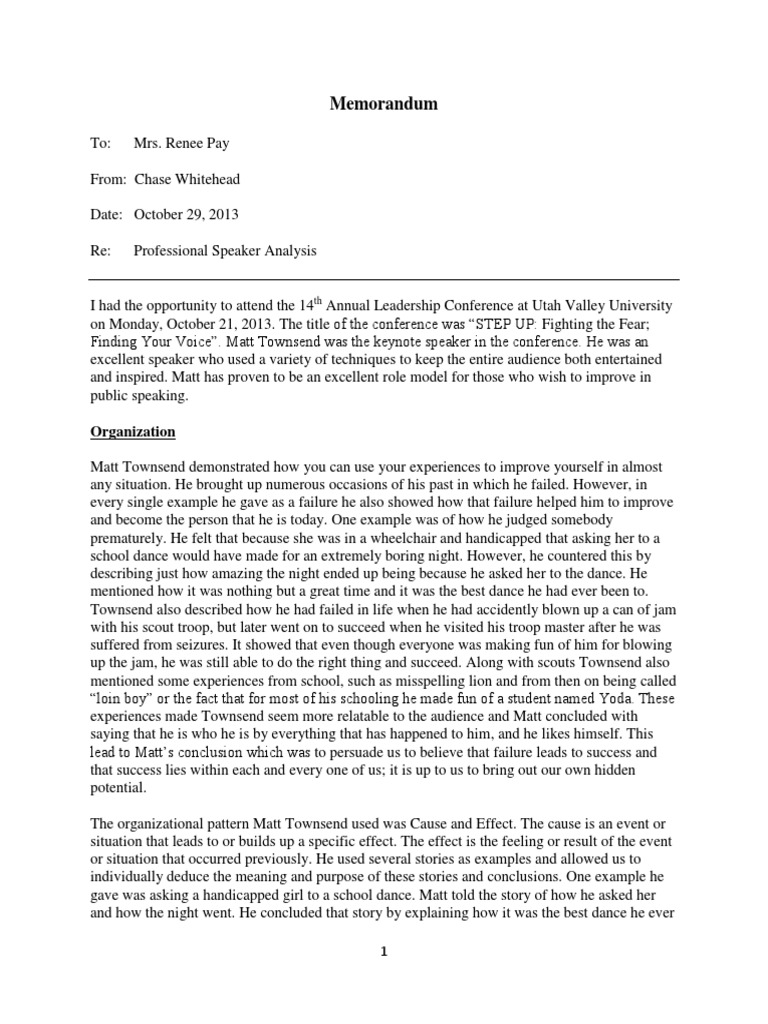 Professional Speaker Observational Report | PDF | Public Speaking | Logos