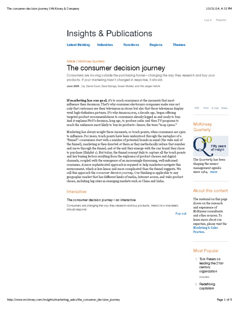 The Consumer Decision Journey McKinsey & Company | PDF | Brand | Marketing