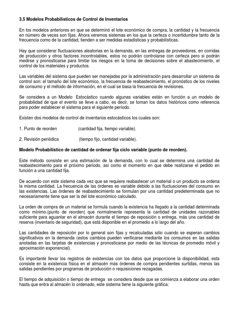 modelos probabilisticos de inventarios