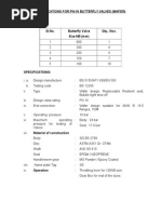 Wafer Type Butterfly Valves Specs