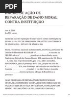Inicial de Ação de Reparação de Dano Moral Contra Instituição