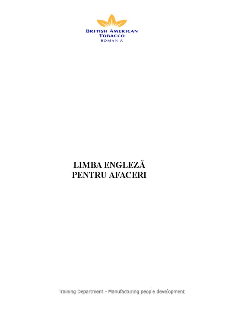 Limba Engleză Pentru Afaceri