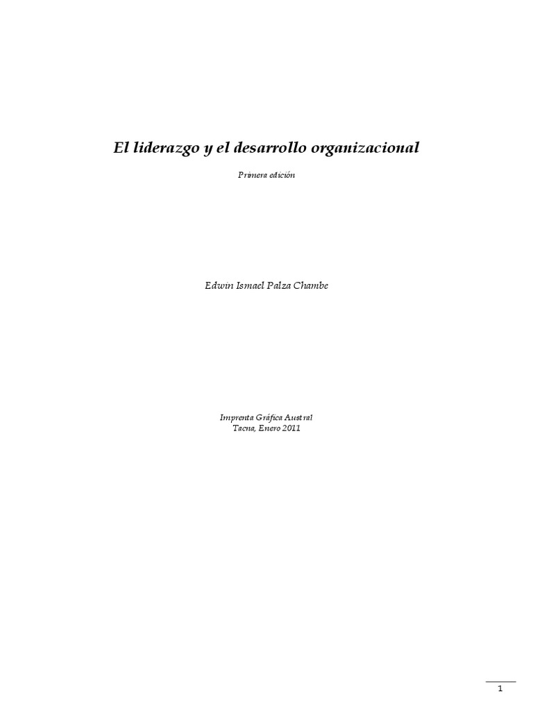 Liderazgo y Desarrollo Organizacional | PDF | Liderazgo | Pequeñas y ...