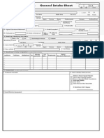 General Intake Sheet: I. Clients Identifying Information