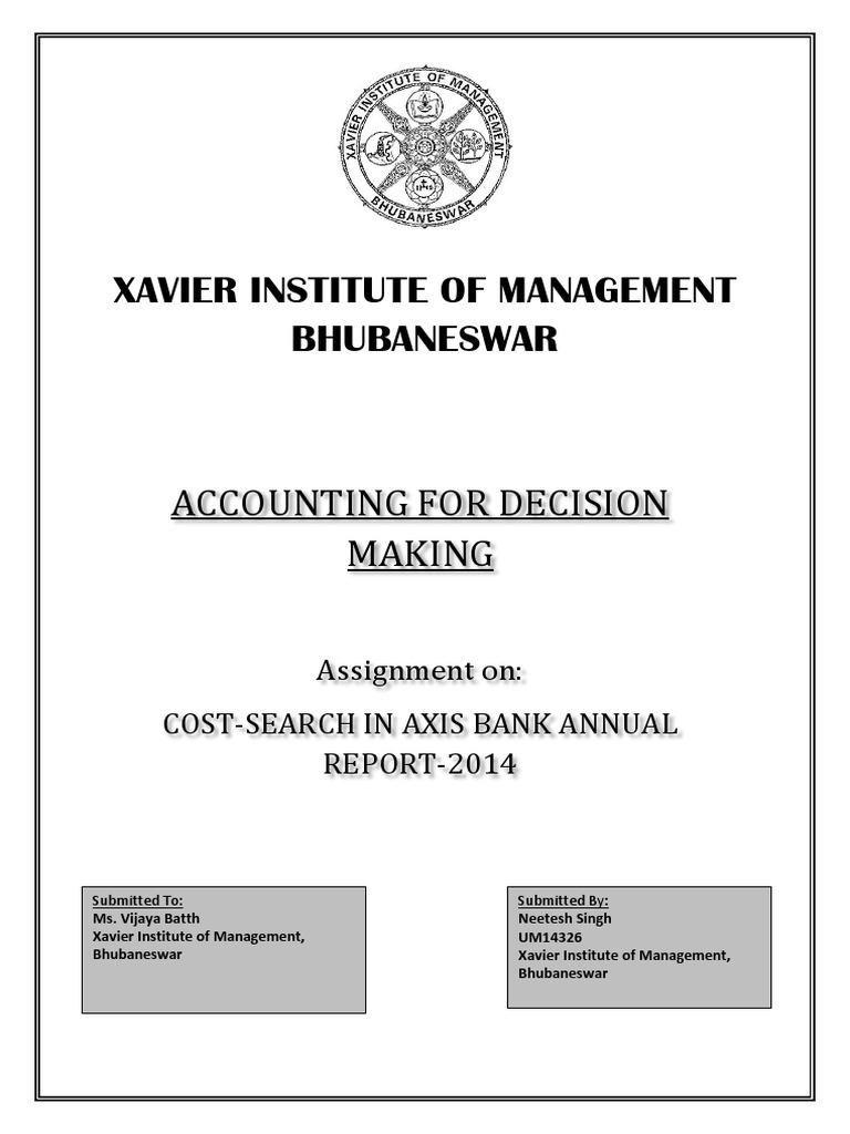 Cost-Search in Axis Bank Annual Report | PDF | Financial Economics | Banks