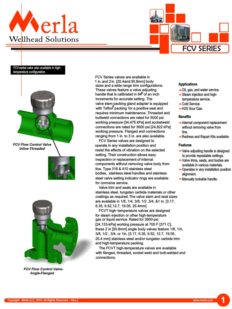 Merla FCV series Valve Screw