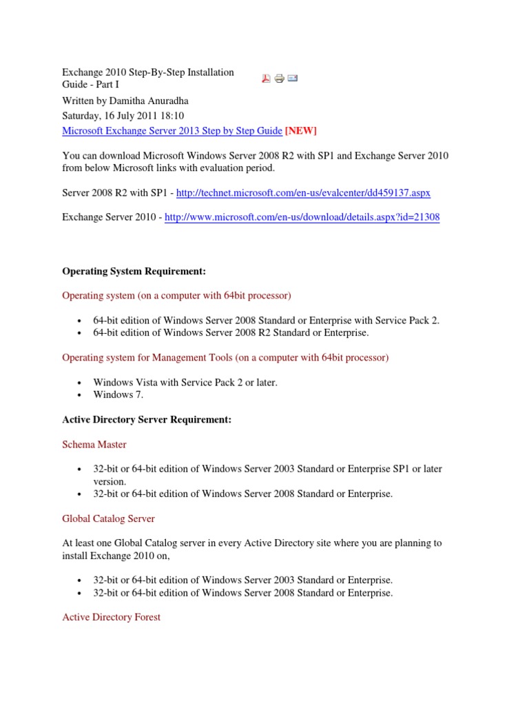 Exchange Installation Guide | PDF | Active Directory | Windows Server 2003