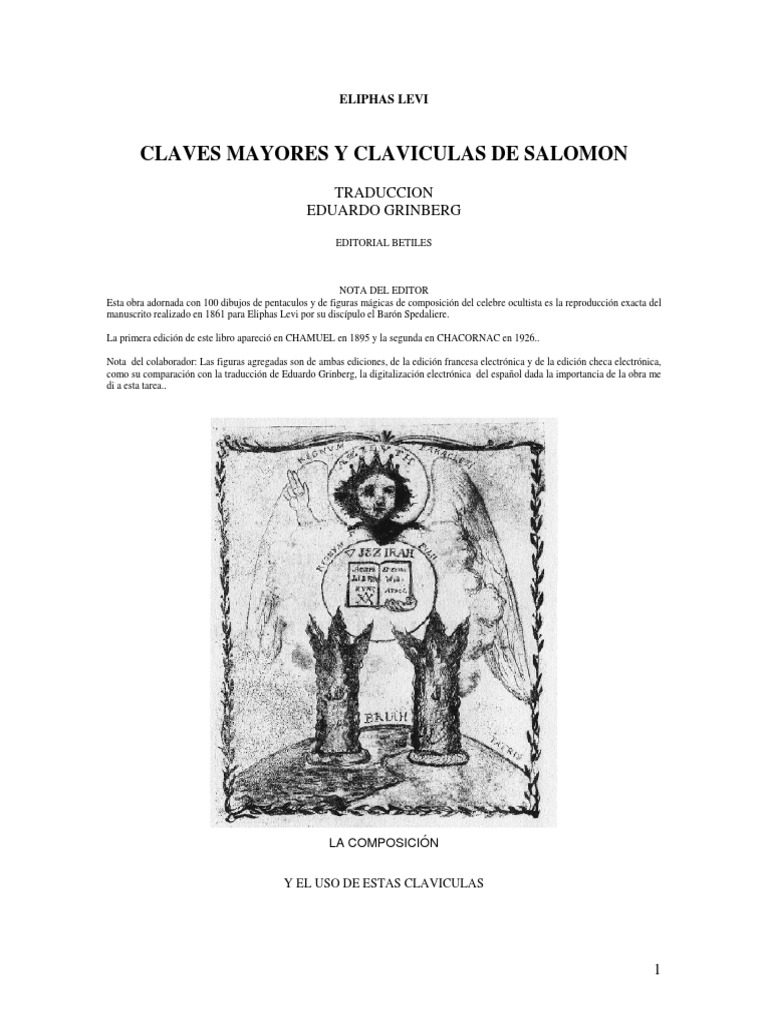 Baron escort Makkelijk te lezen Claves Mayores y Claviculas de Salomon PDF | PDF | Elijah | Moisés