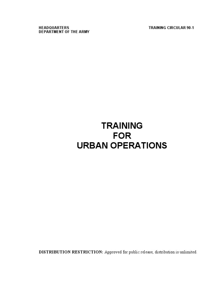 Urban Operations Training Circular 90-1 | PDF | Urban Warfare | Battalion