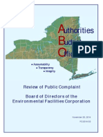 Uthorities Udget Ffice: Review of Publiccomplaint Board of Directorsof The Environmental Facilitiescorporation