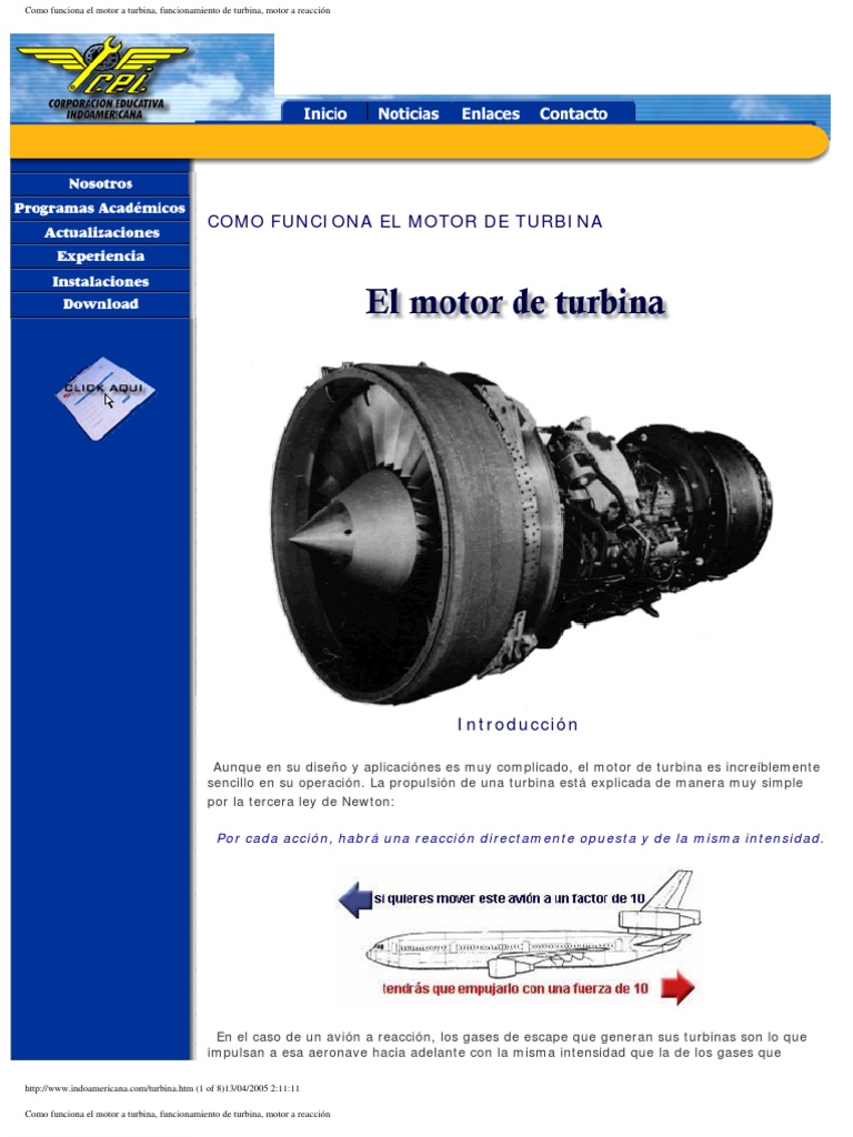 Como Funciona El Motor de Turbina Motor a reacción Motor de combustión interna