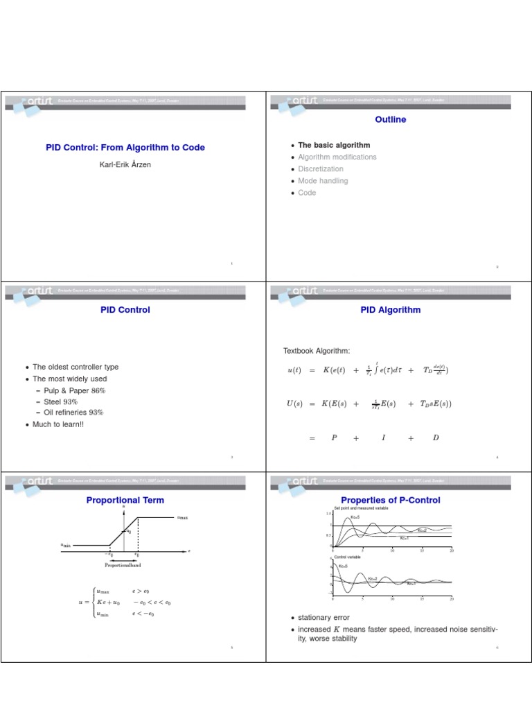 Outline PID Control: From Algorithm To Code | PDF