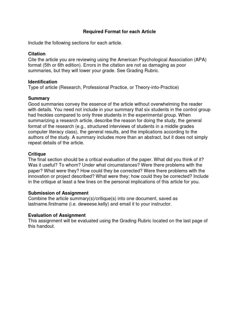 Summary And Critique Citation Psychological Concepts