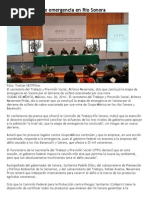 20-11-2014 Concluye etapa de emergencia en Río Sonora.