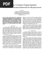 Supporting A Dynamic Program Signature: An Intrusion Detection Framework For Microprocessors