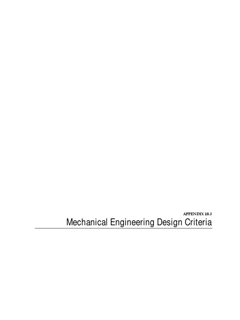 Mechanical Engineering Design Criteria | PDF