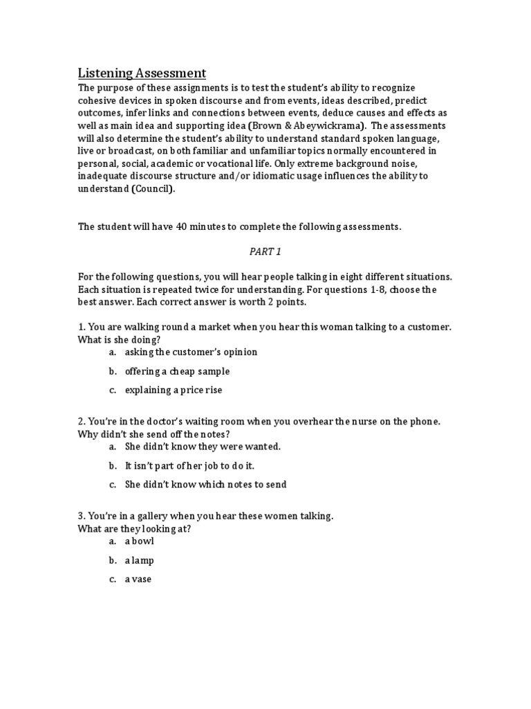 Writing assignment listening sample evaluation 06 picture