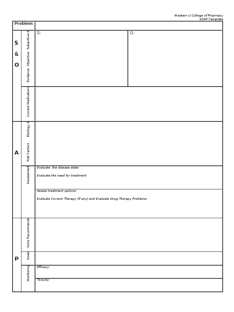 Pharmacy SOAP Note Template | PDF