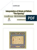 interpretation of  sūratu al-fātihah, presented by  dr