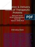 Formation & Delivery Issues of Therapeutic Proteins