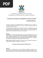 Concepção de Avaliação Da Qualidade Nos Serviços de Saúde