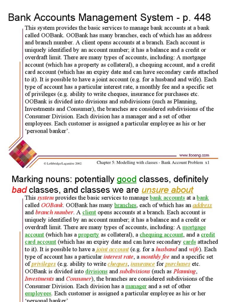 OOSE07 - Bank Accounts Management System | PDF