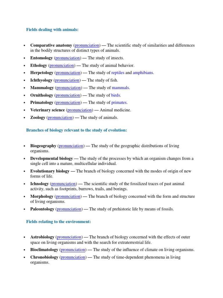 Branches of biology pdf biology life