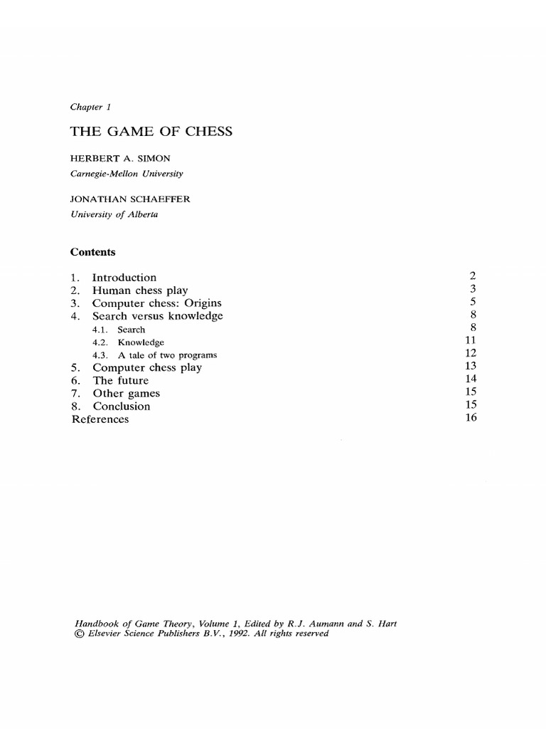 Chapter 1 The Game of Chess PDF Chess Game Theory